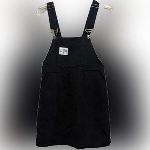 SHEIN Black Corduroy Pinafore Overall Dress